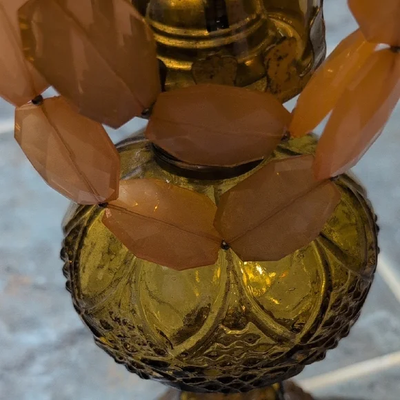 Peach/Salmon Color Beaded Plastic/Acrylic Statement Necklace - Picture 5 of 8